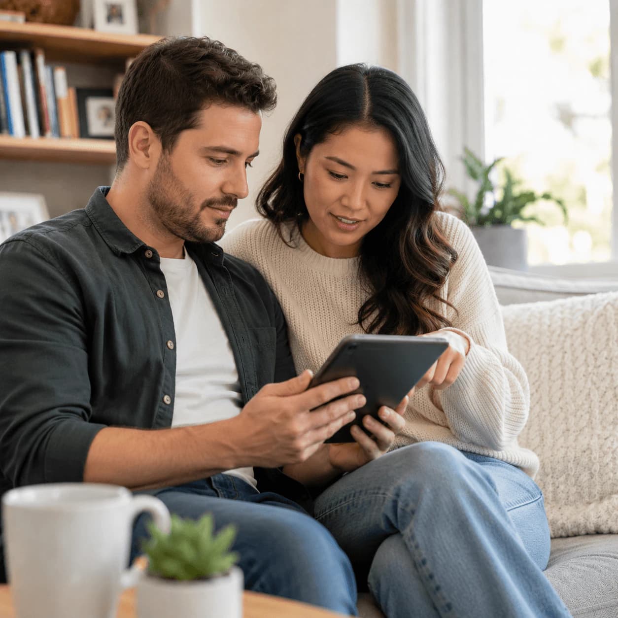 Intended parents reviewing surrogate profiles and connecting on FindSurrogate