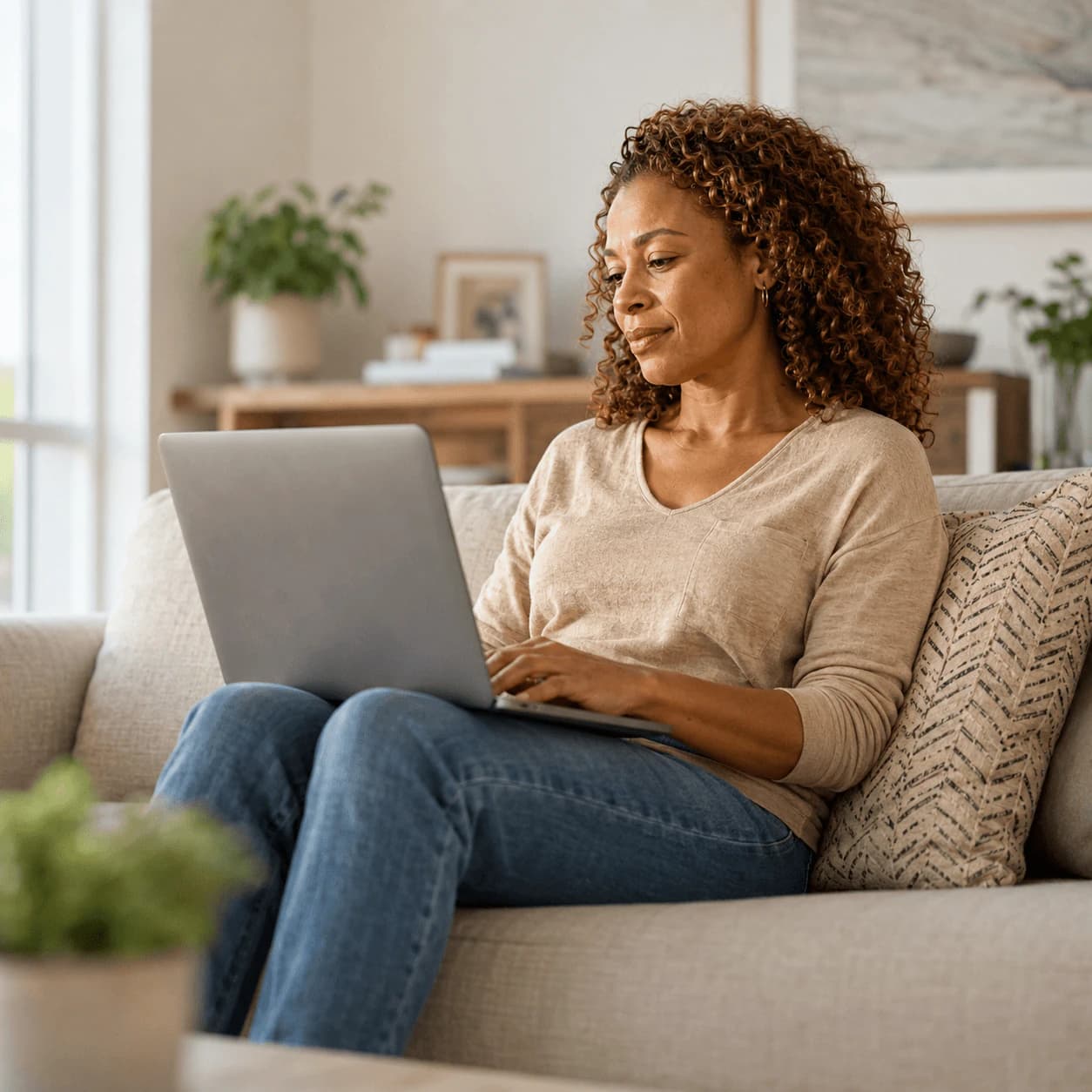Surrogate reviewing intended parent profiles and connecting on FindSurrogate